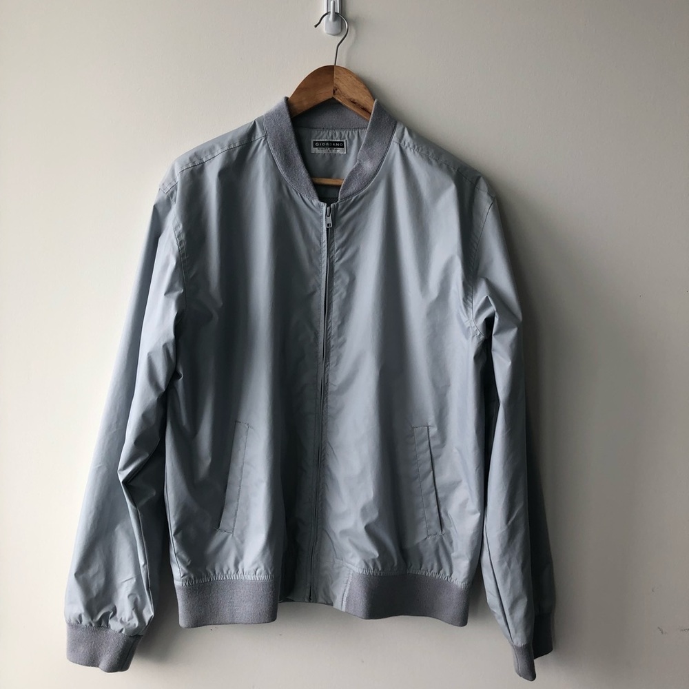 Giordano Matte Light Grey Bomber Windbreaker